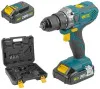 Дрель-Шуруповерт аккумуляторная 20 В, 0-400/1400 об/мин, 40 Нм, 2, Li-Ion 2,0 Ач, 1,25 ч., резиновая