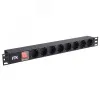 Блок розеток 19 (8шт)PDU с LED выкл.алюм.профиль 1U шнур 2м вилка DIN49440 (нем.станд.) | PH12-8D1 |