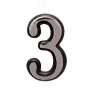 Цифра дверная на двусторонней клеевой основе. АЛЛЮР БОЛЬШАЯ пластик 3 хром