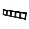 Рамка стеклянная 5 постов черная (370х86мм)