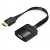 Конвертер мультимедиа HDMI на VGA + аудио, плоский, 0.15 м.