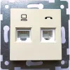 Мария Механизм розетки низковольтной ПК/ТЛФ 2 гнезда скр.уст. РКТ2-465 с/к