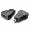 Адаптер переходник HDMI 19F на micro HDMI 19M, контакты позолоченные