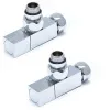 Комплект вентилей для полотенцесушителя угловой г/ш 3/4'х1/2' с квадратной ручкой хром