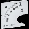Шкала сменная для амперметра Э47 125/5А класс точности 1,5 72х72мм