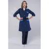 Халат женский с поясом Флора (тк.ТиСи), т.синий/васильковый,48-50,158-164
