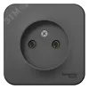 Blanca Антрацит О/У с изолирующей пластиной Розетка без заземления без шторок 16А, 250В | BLNRA00011