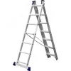 Лестница трехсекционная, алюминиевая, со стабилизатором, 7 ступеней
