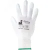 Белые защитные перчатки, полиэстер, полиурет. покр., размер XS (12пар)