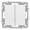 Переключатель Intro Accent 6-107-01М двойной, 10А-250В, IP20, СУ, AL/CU, белый матовый