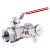 Кран шаровой хромированный со спускником R250DS Ду 40 Ру35 ВВ 1 1/2' рычаг