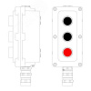 Пост управления взрывонепроницаемый из алюминия LCSD-03-B-MB-P1B(11)x1-P1B(11)x1-P1R(11)x1-PBMB-KA2M