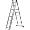 Лестница трехсекционная, алюминиевая, со стабилизатором, 8 ступеней