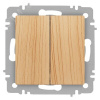 Переключатель Intro Accent 6-107-11 двойной, 10А-250В, IP20, СУ, AL/CU, сосна