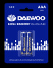 Элемент питания LR03 (AAА) DAEWOO High Energy Alkaline блистер, 2 шт.