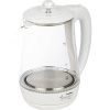 Чайник  электрический E-207, мощность 2200Вт, объем 1,7 л, материал корпуса стекло, пластик, цвет бе