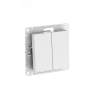 ATLASDESIGN AQUA 2-клавишный ВЫКЛЮЧАТЕЛЬ IP44, с  х.5, 10АХ, быстрозажимные клеммы, БЕЛЫЙ