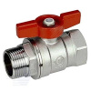 Кран шаровой хромированный R254D Ду 15 1/2' Ру42 ВН бабочка красный
