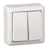 Хит Белый О/У без изолирующей пластины Выключатель 2-клавишный 6А, 250В | VA56-232-B | SE
