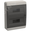 TEKFOR Корпус пластиковый ЩРН-П-24 IP41 черная прозрачная дверь IEK