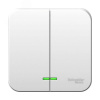 Blanca Белый О/У с изолирующей пластиной Выключатель 2-клавишный с подсветкой 10А, 250B | BLNVA10511