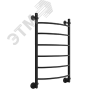 Полотенцесушитель водяной R 80/50 с крепежом, фитингами и отражателями цвет чёрный матовый