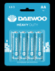 Элемент питания LR03 (AAА) DAEWOO солевая Heavy Duty, блистер 4 шт.