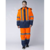 Костюм зимний Дорожник-Сигнал (ткань Смесовая,210) полукомбинезон, оранжевый темно-синий (87483433),