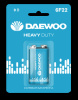 Элемент питания 6F22 9V DAEWOO солевая Heavy Duty блистер, 1 шт.