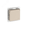 ATLASDESIGN РОЗЕТКА с заземл. со шторк. с крышкой, 16А,IP20,мех., быстрозажимные клеммы, ПЕСОЧНЫЙ