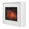 Портал для камина Loft 30 из камня белый сланец и белая эмаль