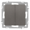 Переключатель Intro Accent 6-107-09 двойной, 10А-250В, IP20, СУ, AL/CU, титан