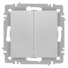 Переключатель Intro Accent 6-107-03 двойной, 10А-250В, IP20, СУ, AL/CU, алюминий