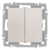 Переключатель Intro Accent 6-107-06 двойной, 10А-250В, IP20, СУ, AL/CU, перламутр