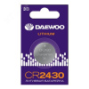 Элемент питания батарейка таблетка литиевая типоразмер 2430 CR2430 DAEWOO Lithium BL-1 Jazzway