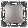 Переключатель Elegance 14-1106-16 двойной, 10АХ-250В, титан