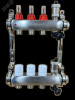 Коллектор тепл. пола с расход, авт. воздх. и дренаж ДУ 25 ВР 1'х 3 конт. НР 3/4'