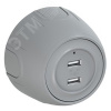 Розетка USB двойная  Rotondo, с подсветкой, цвет серый