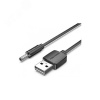 Кабель USB AM на DC-jack 3.5мм M, черный, 1 м.