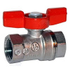 Кран шаровой хромированный R251D Ду 25 1' Ру35 ВВ бабочка красный