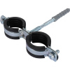 SAC-0020-200001 STOUT Двойной хомут для труб, комплект: хомут+шпилька шуруп +дюбель пластиковый 1'(3
