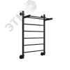 Полотенцесушитель водяной FJ 80/50 с крепежом, фитингами и отражателями цвет чёрный матовый