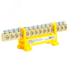 Шина PE на DIN-изоляторе 6x9 тип стойка 14 выводов желтый STEKKER