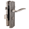 Замок врезной цилиндровый с ручками для деревянных дверей АЛЛЮР АРТ ЗВ4-70.06 AS состаренное серебро