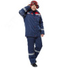 Костюм Тимбер утепленный (ткань смесовая, 210), куртка, полукомбинезон, темно-синий-красный, 88-92,1