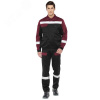 Костюм мужской Спецус с полукомбинезоном цв. черный-бордовый, р. 112-116/170-176
