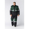 Костюм зимний Профи-Норд (ткань Смесовая,250) полукомбинезон, черный зеленый, 56-58 182-188