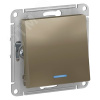 AtlasDesign Шампань Переключатель 1-клавишный с подсветкой, сх.6а, 10АХ, механизм | ATN000563 | SE