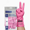 Перчатки хозяйственные виниловые, M, розовый