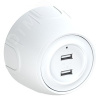 Розетка USB двойная  Rotondo, с подсветкой, цвет белый